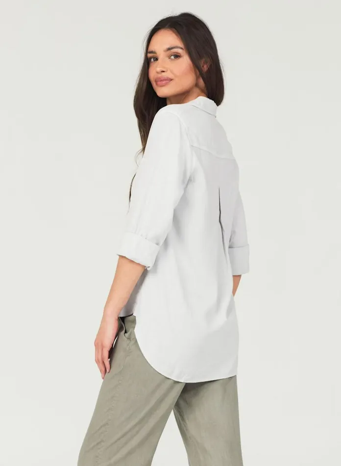 Long Sleeve Women Bella Dahl Shirt Tail Button Down 8211 Foggy Sky Long Sleeve Women Bella Dahl Shirt Tail Button Down 8211 Foggy Sky