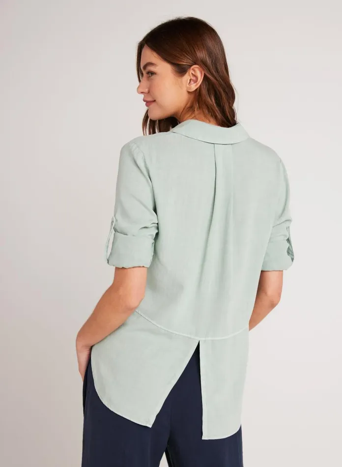 Long Sleeve Women Bella Dahl Split Back Button Down 8211 Oasis Green Long Sleeve Women Bella Dahl Split Back Button Down 8211 Oasis Green