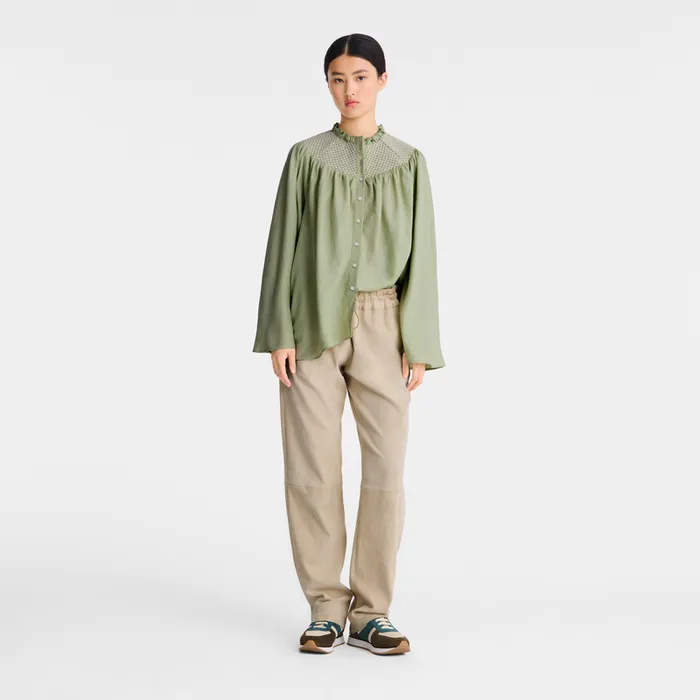 Longchamp Blouse Vervain Women Tops and Blouses Longchamp Blouse Vervain Women Tops and Blouses