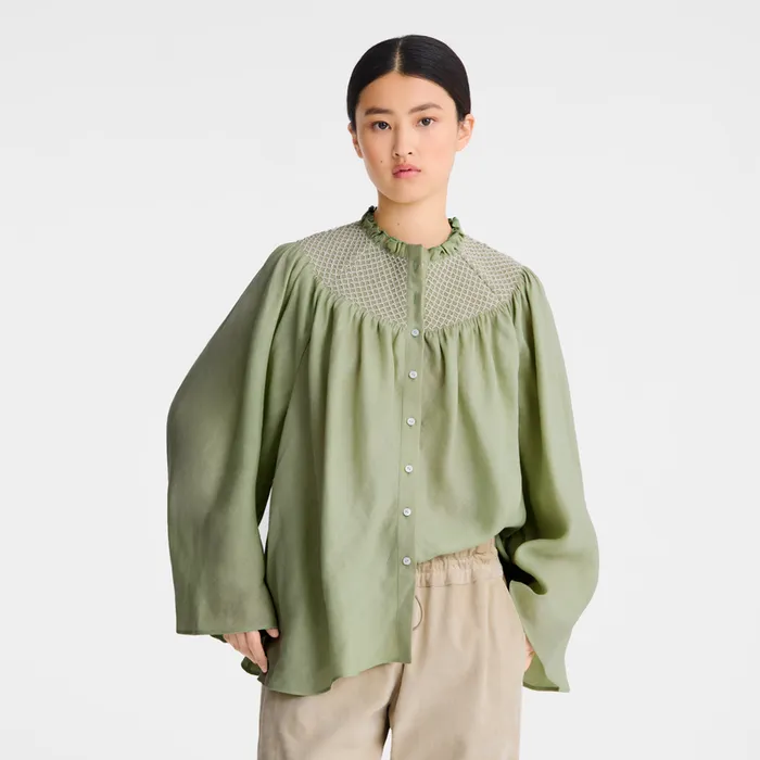 Longchamp Blouse Vervain Women Tops and Blouses Longchamp Blouse Vervain Women Tops and Blouses
