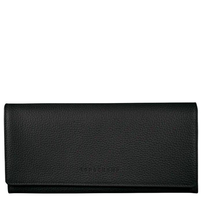 Longchamp Wallets Women Le Foulonn Continental wallet BlackBlackBlack