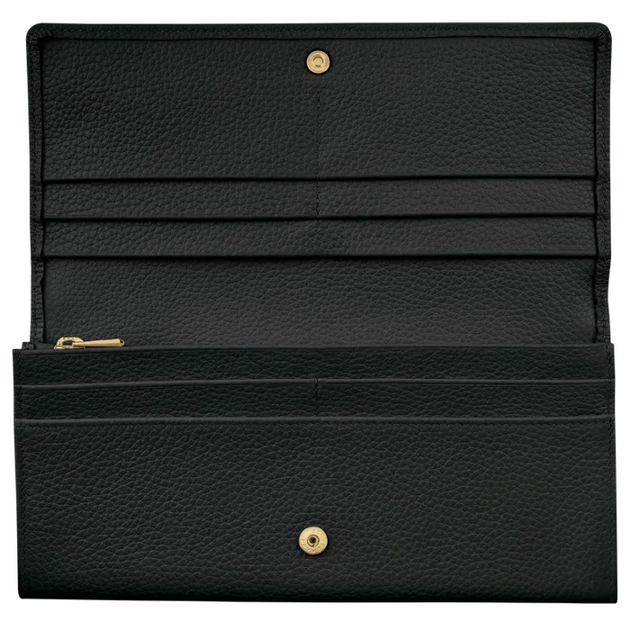 Longchamp Wallets Women Le Foulonn Continental wallet BlackBlackBlack Longchamp Wallets Women Le Foulonn Continental wallet BlackBlackBlack