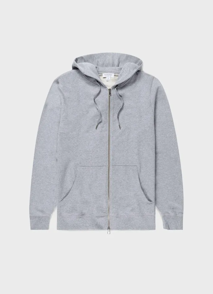 Loopback Zip Hoody Grey Melange Men SUNSPEL Sweatshirts and Sweatpants