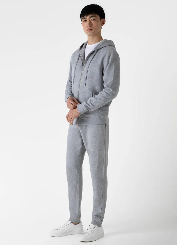 Loopback Zip Hoody Grey Melange Men SUNSPEL Sweatshirts and Sweatpants