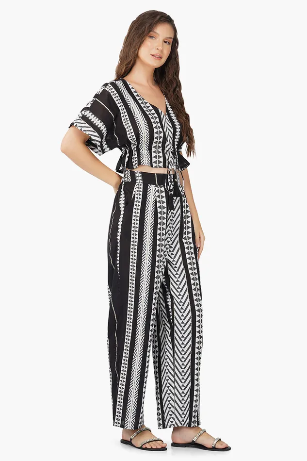 Lori Mexican Stripe Peplum Top Tops America and Beyond Women