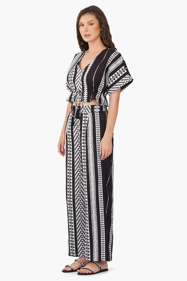 Lori Mexican Stripe Peplum Top Tops America and Beyond Women