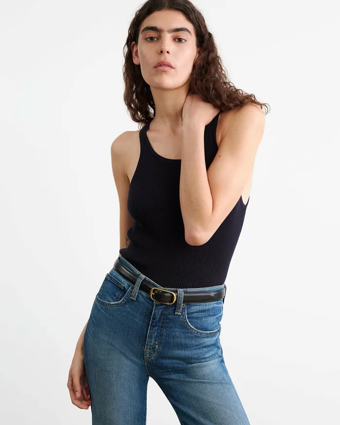 LOTTIE KNIT TANK Dark Navy Women Nili Lotan Tees
