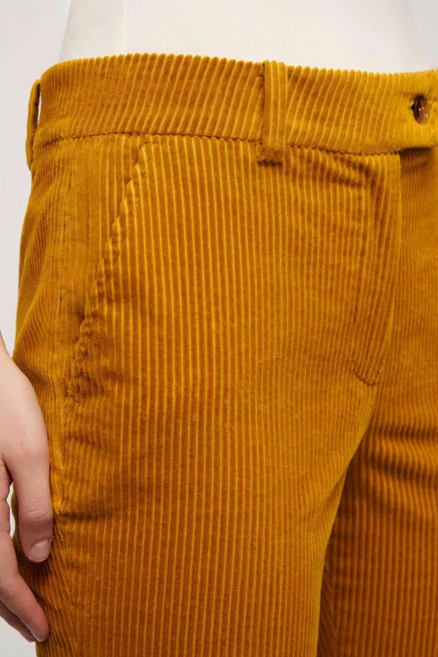 Luisa Spagnoli Pants Women Ologramma Mustard Luisa Spagnoli Pants Women Ologramma Mustard