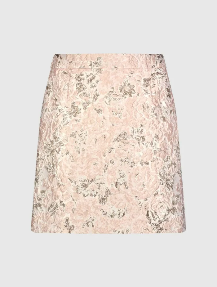 Mac Duggal Brocade Mini Skirt Blush Multi Women Skirts