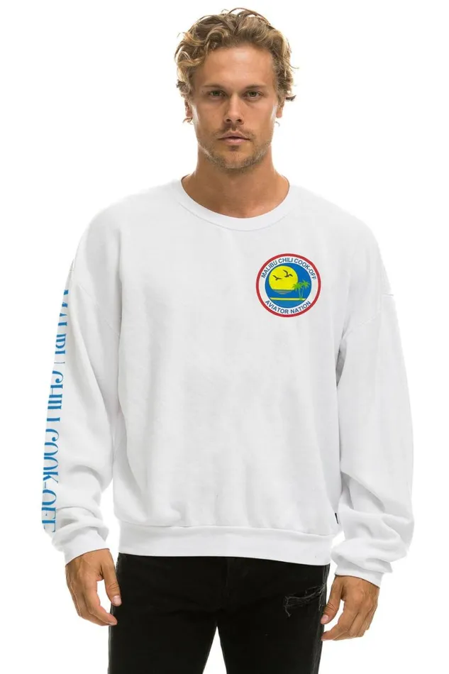 Malibu Chili CookOff 2023 Crew Sweatshirt Relaxed 8211 White WomenMen Aviator Nation Sweatshirts Malibu Chili CookOff 2023 Crew Sweatshirt Relaxed 8211 White WomenMen Aviator Nation Sweatshirts