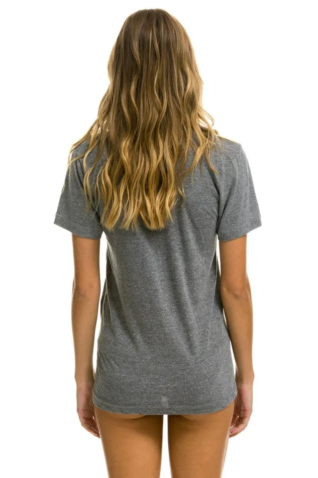 Manhattan Beach Tee Shirt 8211 Heather Grey WomenMen Aviator Nation Tees