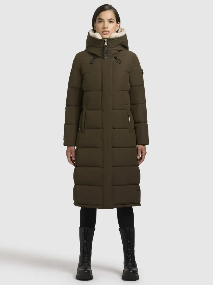 Mantel DEVION TEDDY Dunkeloliv Dunkeloliv Women Quilted Coats KHUJO