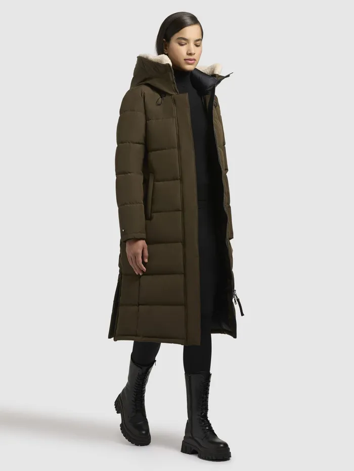 Mantel DEVION TEDDY Dunkeloliv Dunkeloliv Women Quilted Coats KHUJO