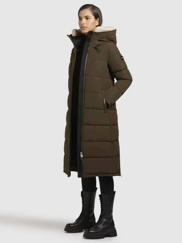 Mantel DEVION TEDDY Dunkeloliv Dunkeloliv Women Quilted Coats KHUJO