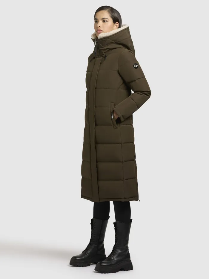 Mantel DEVION TEDDY Dunkeloliv Dunkeloliv Women Quilted Coats KHUJO