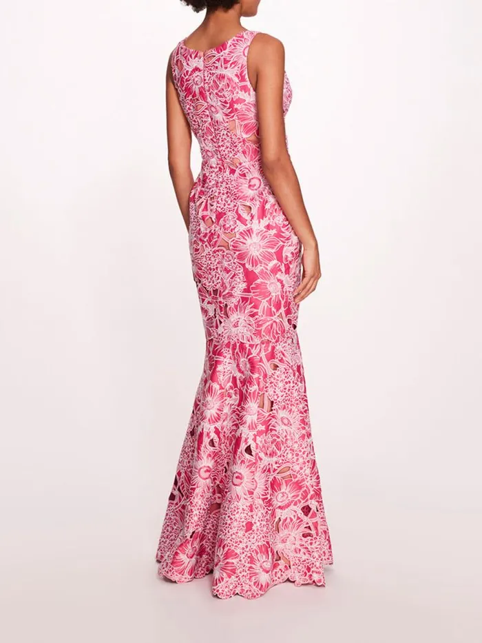 Marchesa Marchesa Notte Anthousai Gown Fuchsiaivory 8211 Women