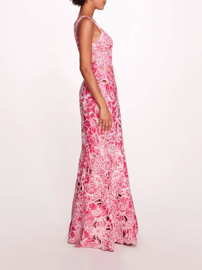 Marchesa Marchesa Notte Anthousai Gown Fuchsiaivory 8211 Women