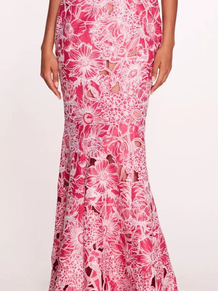 Marchesa Marchesa Notte Anthousai Gown Fuchsiaivory 8211 Women