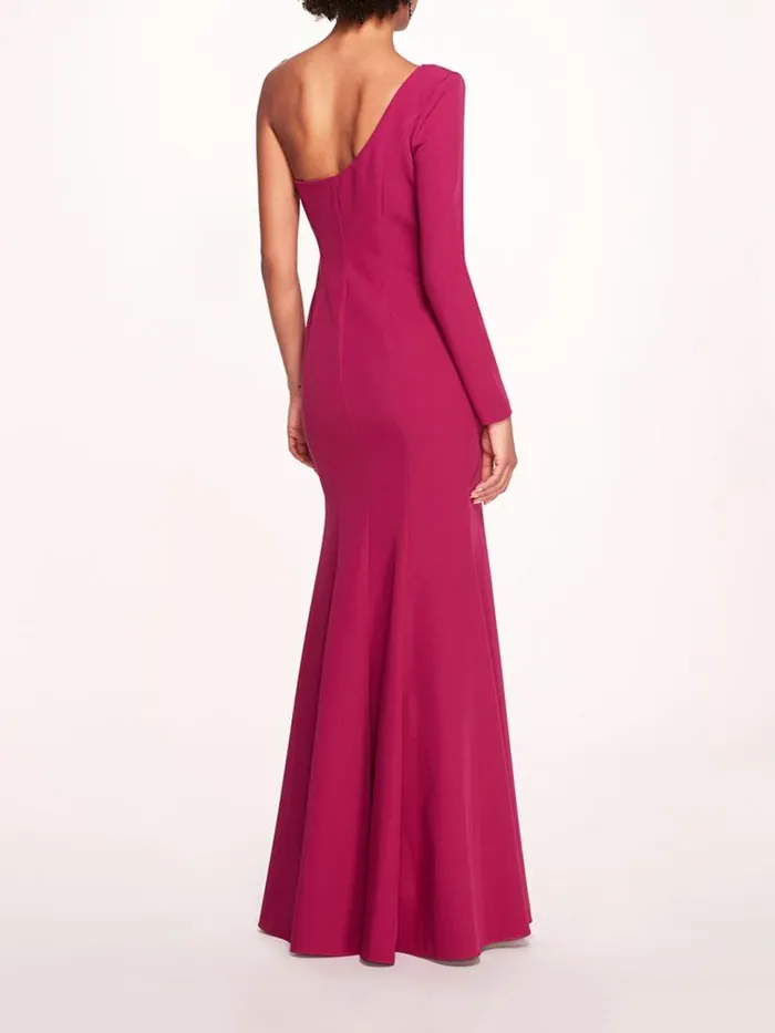 Marchesa Marchesa Notte Beaded Floral Gown Berry 8211 Women