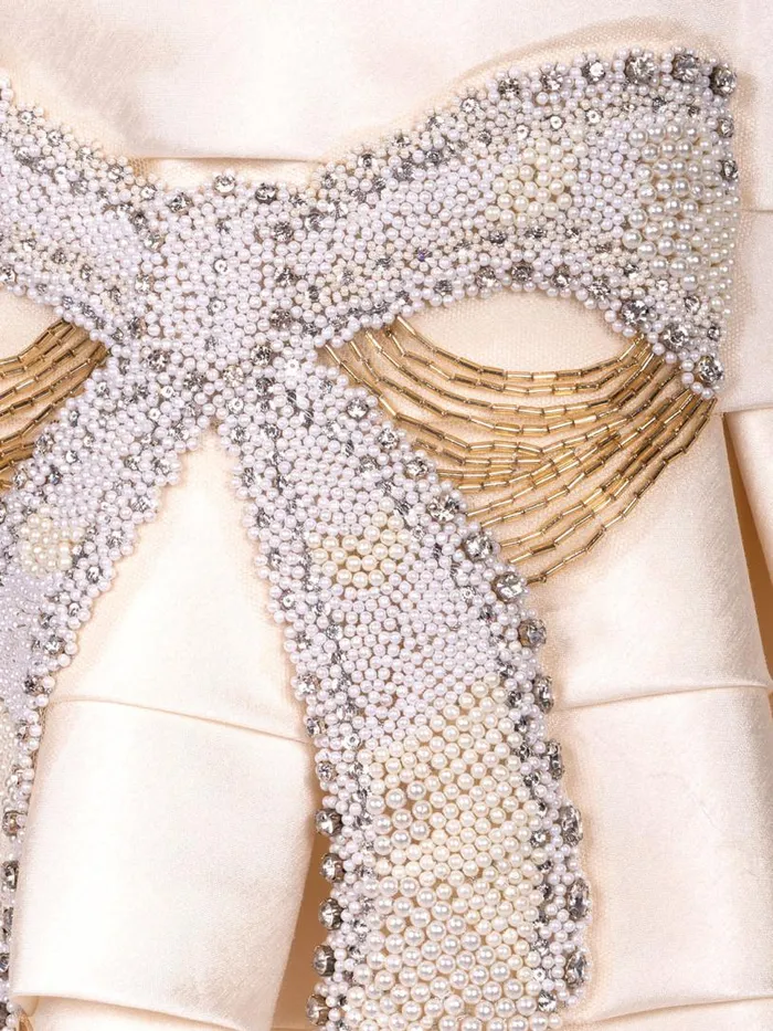 Marchesa Midi Dresses Pearl Detail Shantung Dress Beige 8211 Kids Marchesa Midi Dresses Pearl Detail Shantung Dress Beige 8211 Kids
