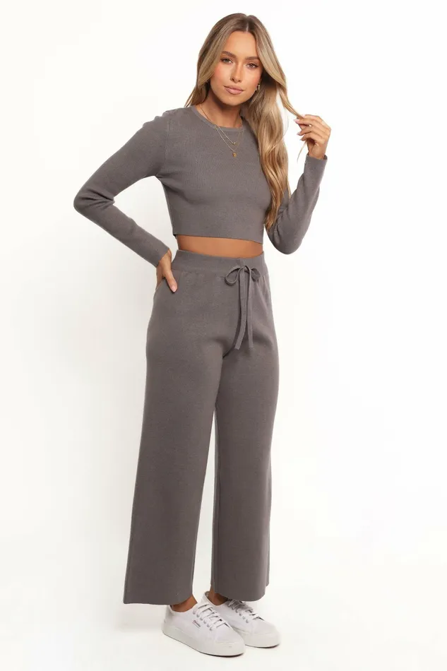Matching Sets Ayers Long Sleeve Set Charcoal Grey 8211 Petal and Pup Women