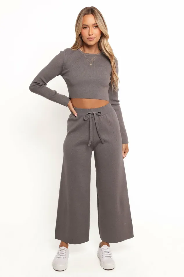 Matching Sets Ayers Long Sleeve Set Charcoal Grey 8211 Petal and Pup Women