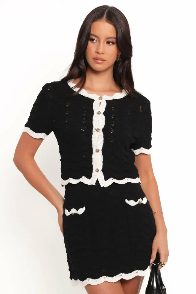 Matching Sets Petal and Pup Women Madalyn Knit Skirt Set Black