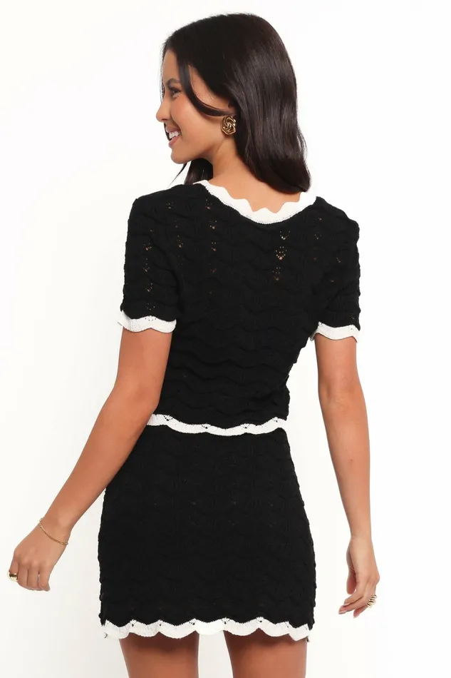 Matching Sets Petal and Pup Women Madalyn Knit Skirt Set Black
