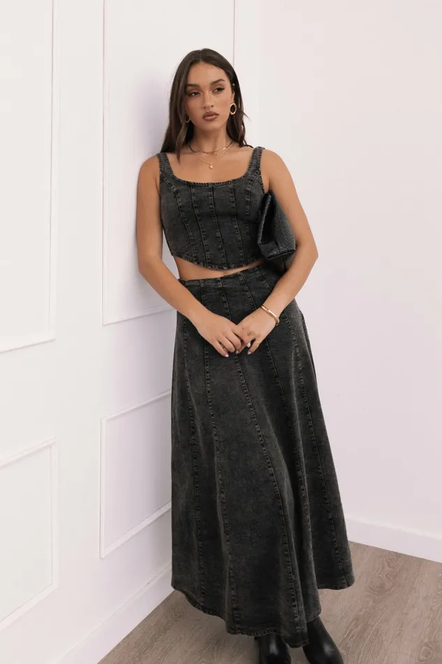 Matching Sets Women Mara Midi Skirt Black Petal and Pup