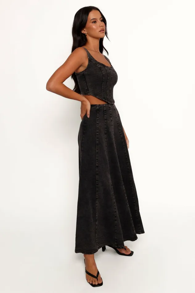 Matching Sets Women Mara Midi Skirt Black Petal and Pup
