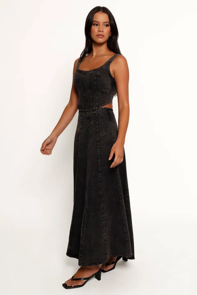 Matching Sets Women Mara Midi Skirt Black Petal and Pup