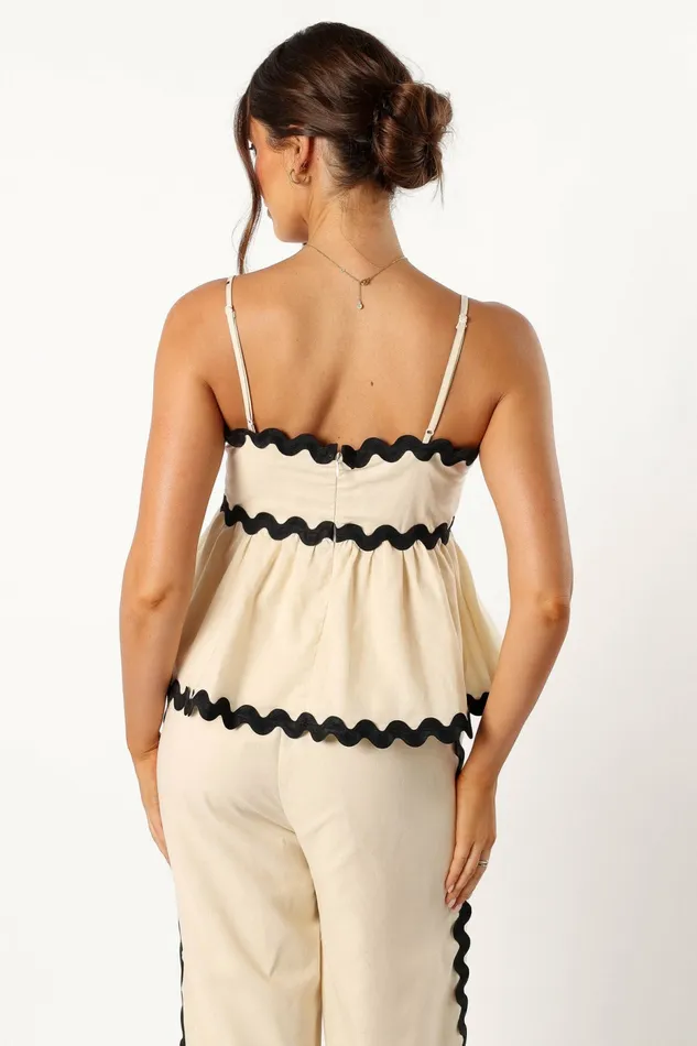 Matching Sets Women Petal and Pup Mollymook Top Cream Black