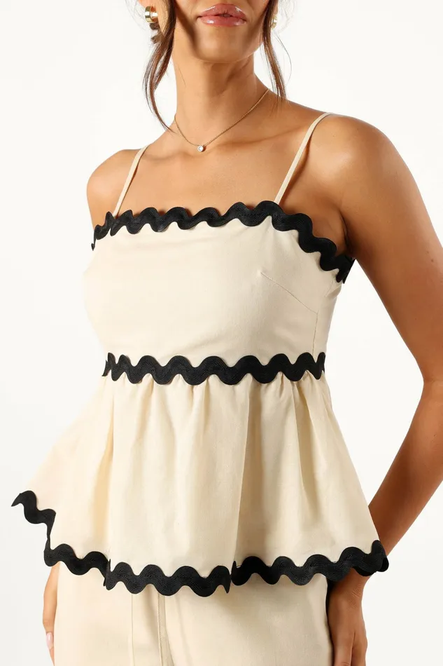 Matching Sets Women Petal and Pup Mollymook Top Cream Black