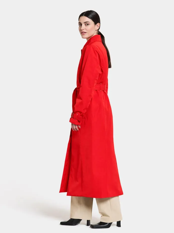 Matilde Coat Long Chili Red Women Didriksons Waterproof Jackets