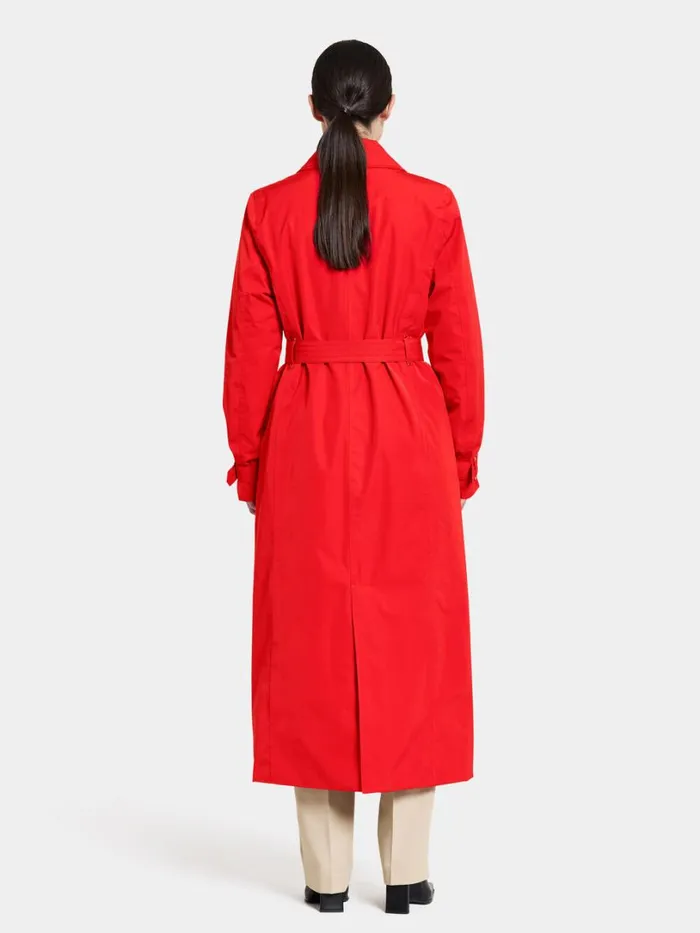 Matilde Coat Long Chili Red Women Didriksons Waterproof Jackets