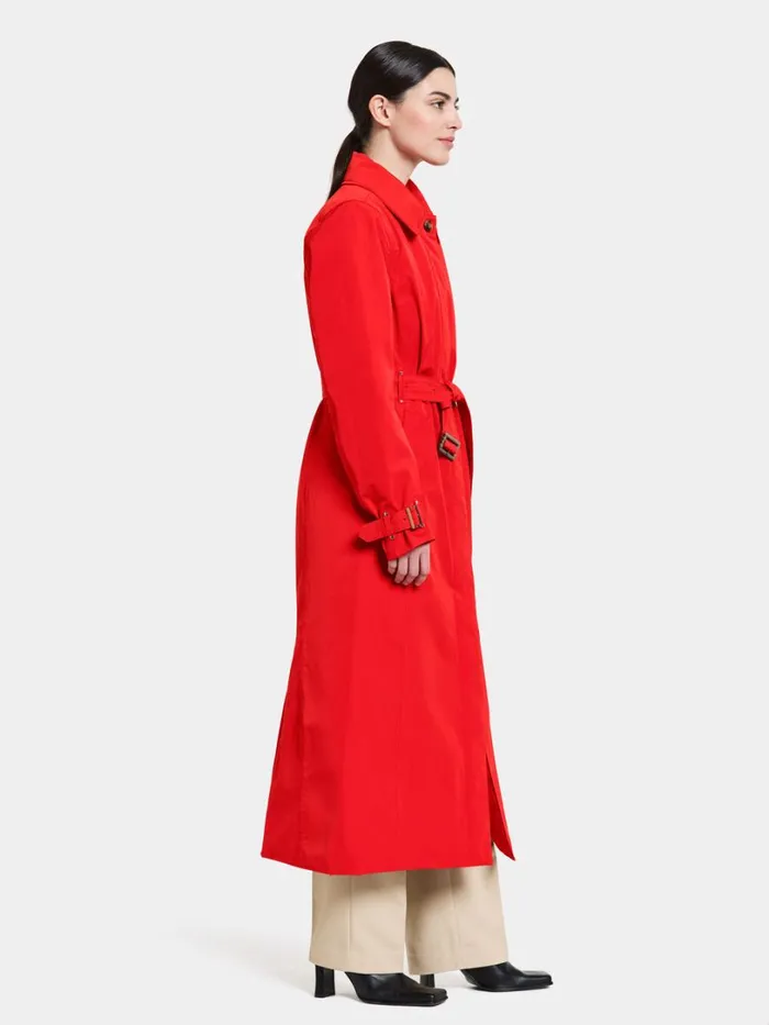 Matilde Coat Long Chili Red Women Didriksons Waterproof Jackets
