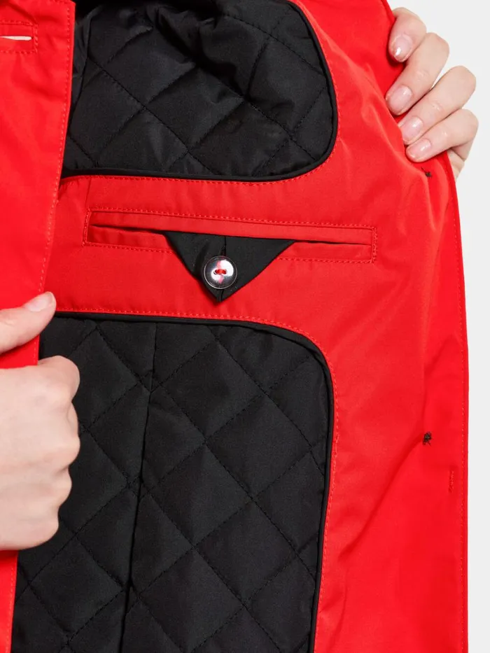Matilde Coat Long Chili Red Women Didriksons Waterproof Jackets