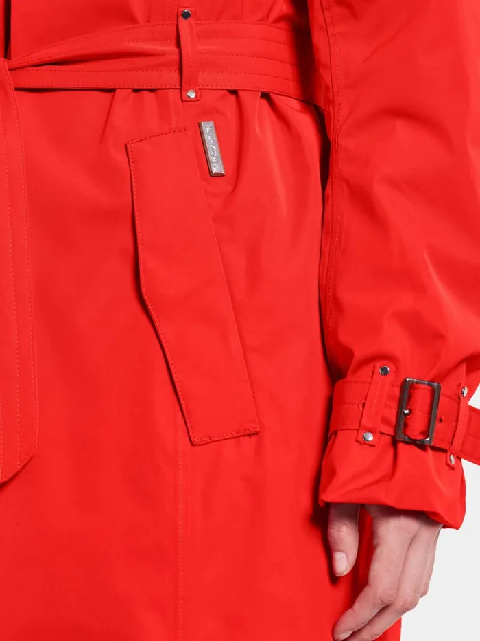 Matilde Coat Long Chili Red Women Didriksons Waterproof Jackets