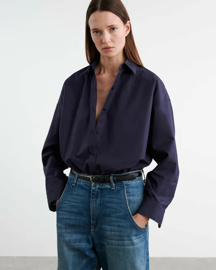 MATTIA SHIRT Navy Women Nili Lotan Tops