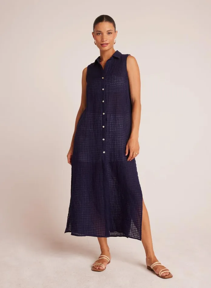 Maxi Dresses Women Bella Dahl Side Slit Duster Dress 8211 Tropic Navy Maxi Dresses Women Bella Dahl Side Slit Duster Dress 8211 Tropic Navy
