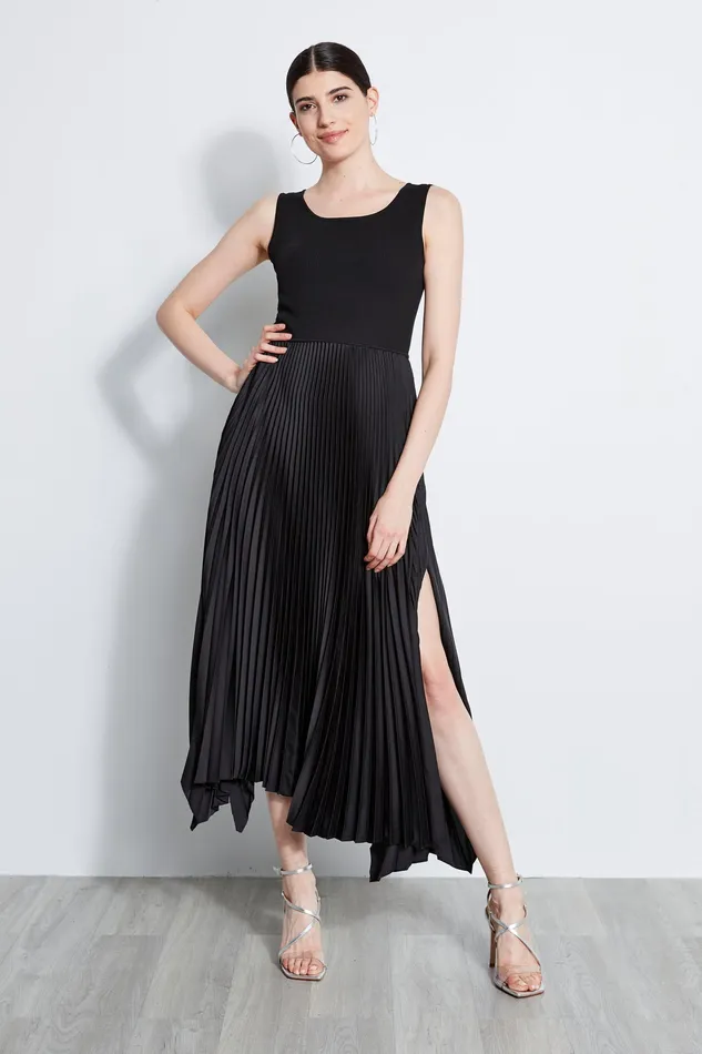 Maxi Dresses Women Elie Tahari Pleated Midi Dress NOIR