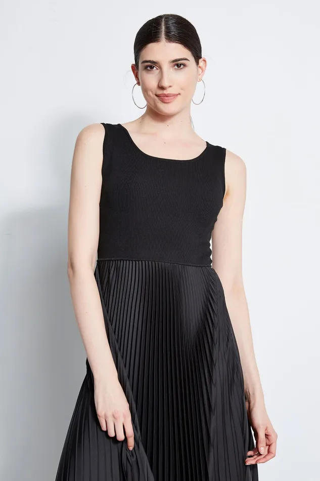 Maxi Dresses Women Elie Tahari Pleated Midi Dress NOIR