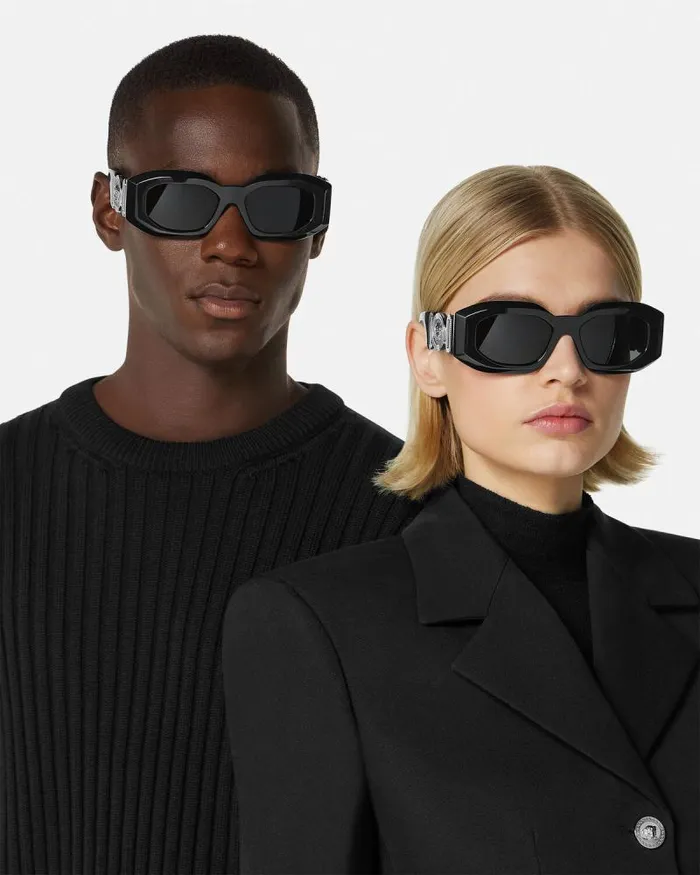 Maxi Medusa Biggie Sunglasses Blacksilver WomenMen Versace Sunglasses