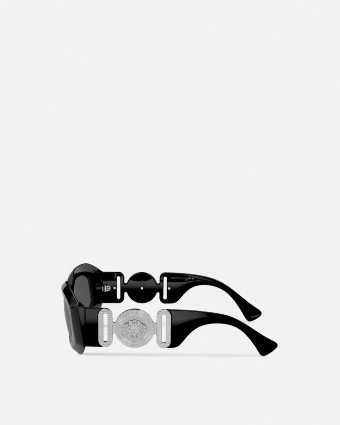 Maxi Medusa Biggie Sunglasses Blacksilver WomenMen Versace Sunglasses