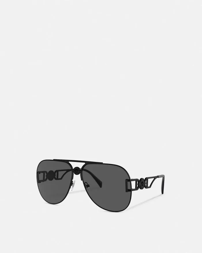 Medusa 03995 Pilot Sunglasses Black WomenMen Versace Sunglasses