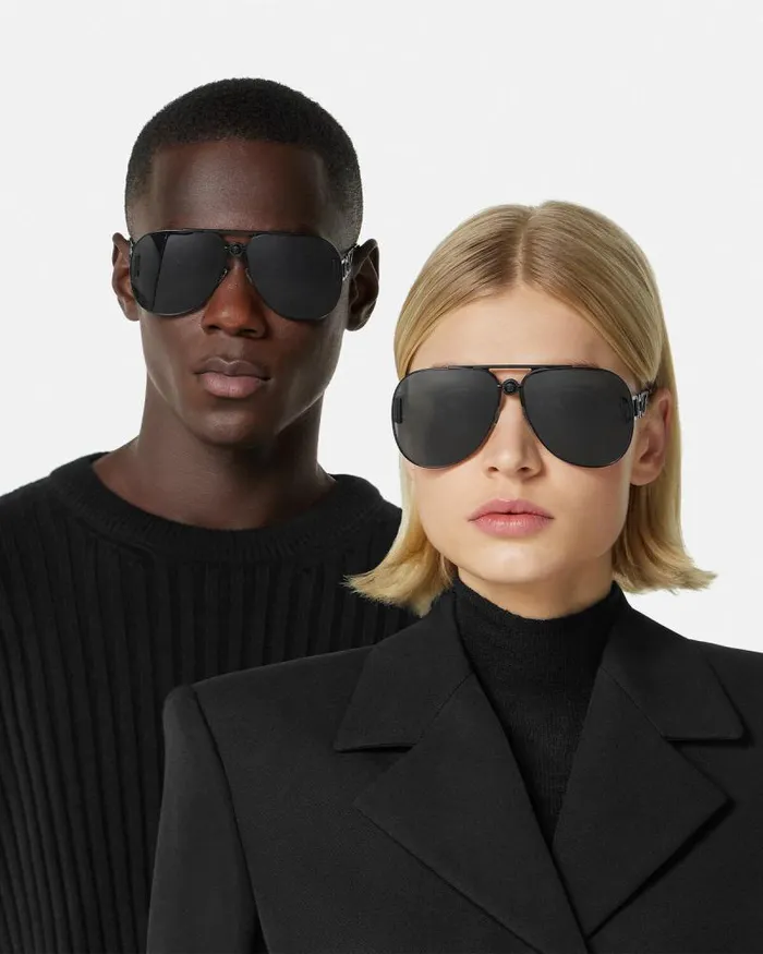 Medusa 03995 Pilot Sunglasses Black WomenMen Versace Sunglasses