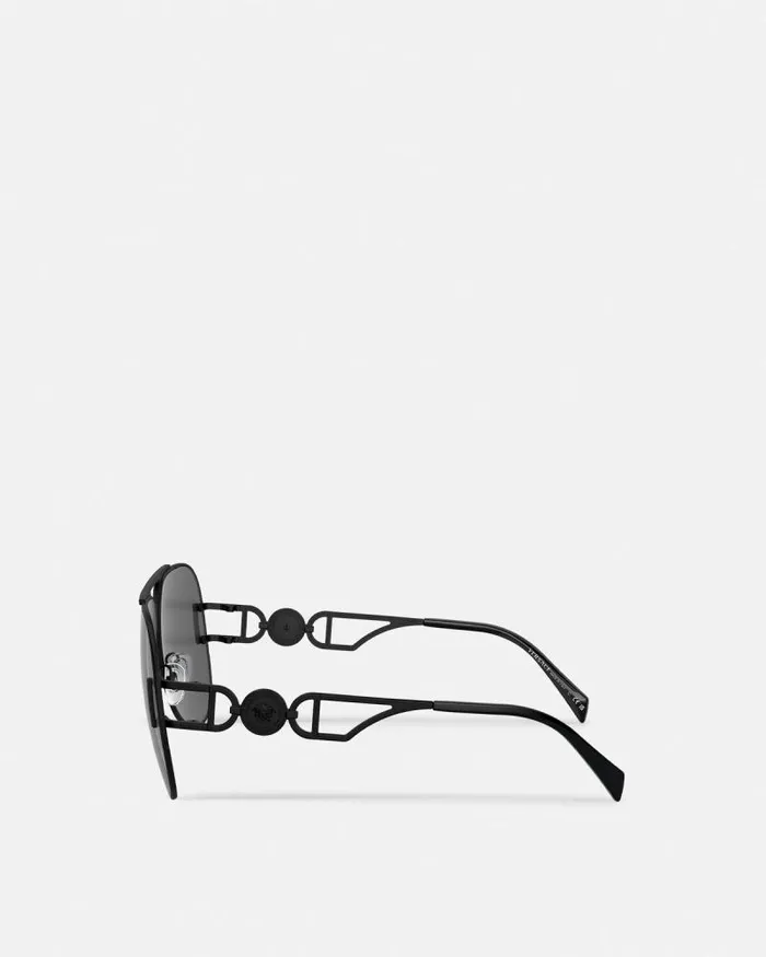 Medusa 03995 Pilot Sunglasses Black WomenMen Versace Sunglasses