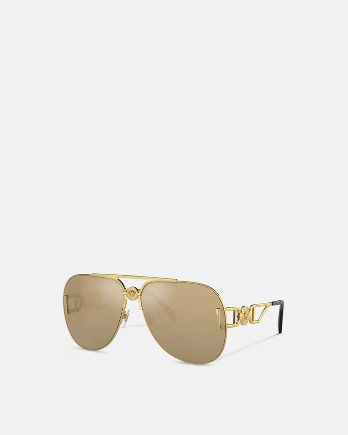 Medusa 03995 Pilot Sunglasses Gold WomenMen Versace Sunglasses