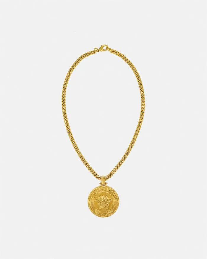Medusa Biggie Necklace Light Gold Men Versace Necklaces