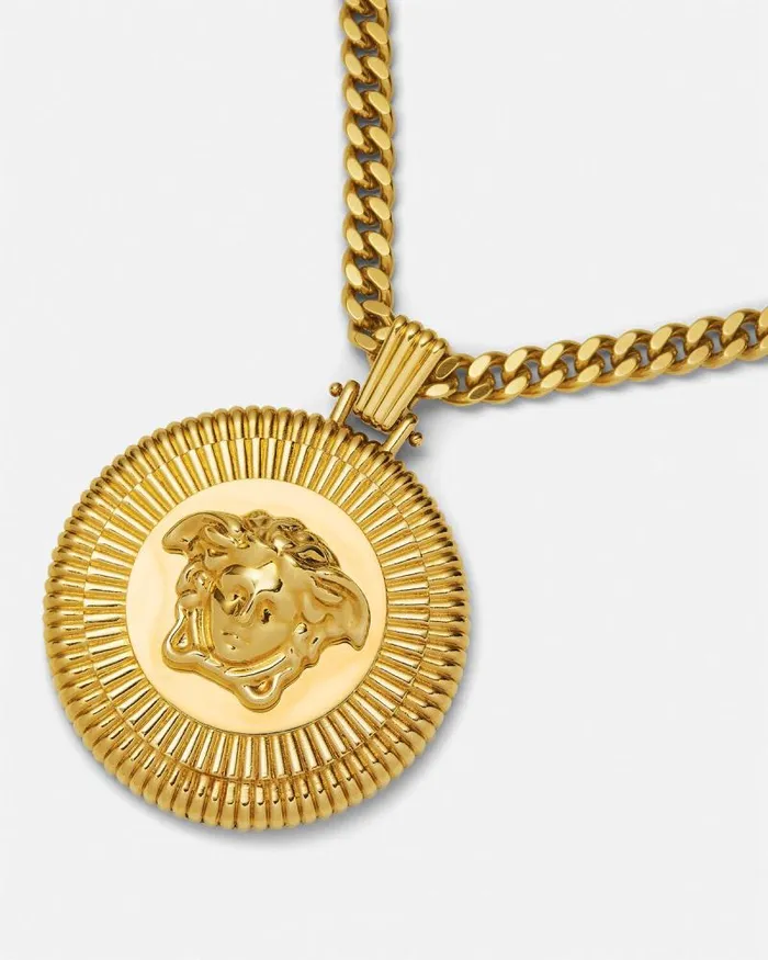 Medusa Biggie Necklace Light Gold Men Versace Necklaces